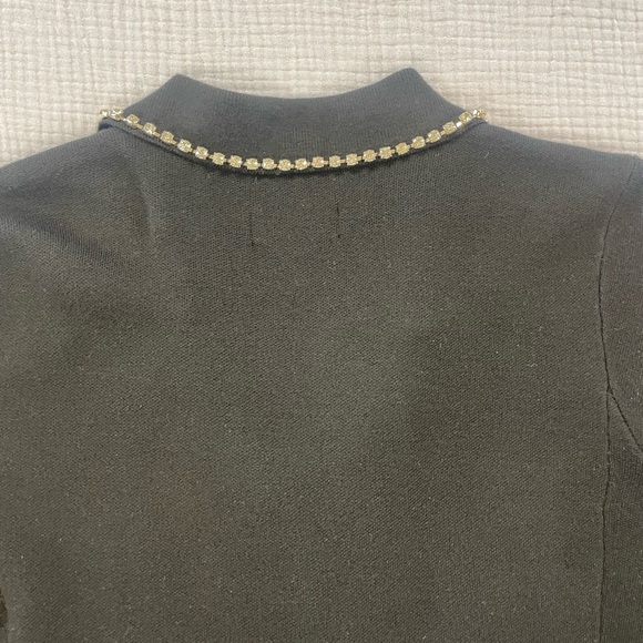 Karl Lagerfeld Paris Women's Black Rhinestone Cardigan Blazer Sweater NWT medium - Picture 14 of 15